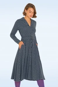 Peggy Ann Oval Swing Dress In Black