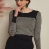 King Louie Bella Violette Knit Top In Black