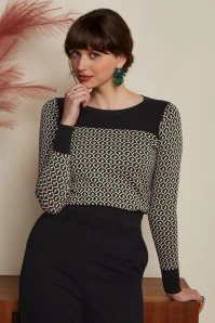 King Louie Bella Violette Knit Top In Black