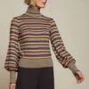 King Louie Maya Sixties Stripe Top In Black -Past Perfect Style 247662 King Louie 46877 Top Maya Rollneck Sixties Stripe Black 020W category