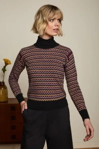 King Louie Nolan Rollneck Top In Black