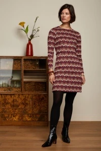King Louie Mod Lounge Dress In Cabernet Red