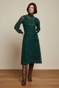 King Louie Betsy Allure Rollneck Dress In Pine Green