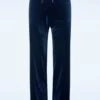 Cozy Velvet Trousers In Navy -Past Perfect Style 247744 Vintage Chic 48387 Pants Velvet Blue 09132023 011W category