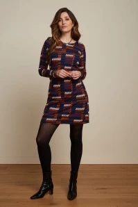 Past Perfect Style 13 King Louie Mod Clark Dress In Streeple Blue