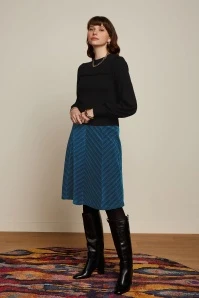 King Louie Juno Moda Stripe Skirt In Lapis Blue