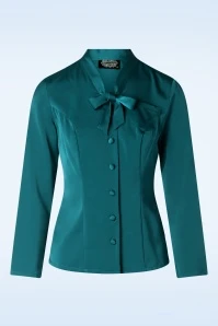 Topvintage Exclusive ~ Belinda Blouse In Teal
