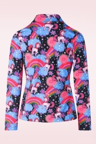 Unicorn Button Shirt In Black 5 Unicorn Button Shirt In Black - Image 3