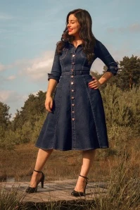 Gloria Swing Dress In Blue