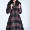 Bunny Forester Tartan Coat In Black -Past Perfect Style 247965 Bunny 47557 Coat Fur Blocks Black 021L category