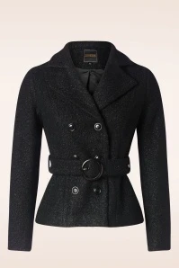 Topvintage Exclusive ~ Taylor Cropped Coat In Black - Image 3