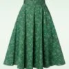 Topvintage Exclusive ~ Adriana Xmas Swing Skirt In Dark Green -Past Perfect Style 248065 TopVintage Boutique 47258 Skirt Swing Adriana Green Christmas 09132023 003W category
