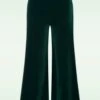 70s Victoria Velvet Wide Leg Trousers In Green -Past Perfect Style 248304 Vintage Chic 45830 Pants Wide Leg Green Velvet 221114 601W category