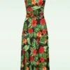 50s Grecian Tropical Flower Maxi Dress In Black -Past Perfect Style 248334 Vintage Chic 43653 Dress Flowers Green Black 220517 601W category