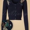 50s Proud Peacock Cardigan In Night Blue -Past Perfect Style 96097 Dancing Days by Banned Proud Peacock in Night Blue 140 30 19757 20160922 0003W1 category